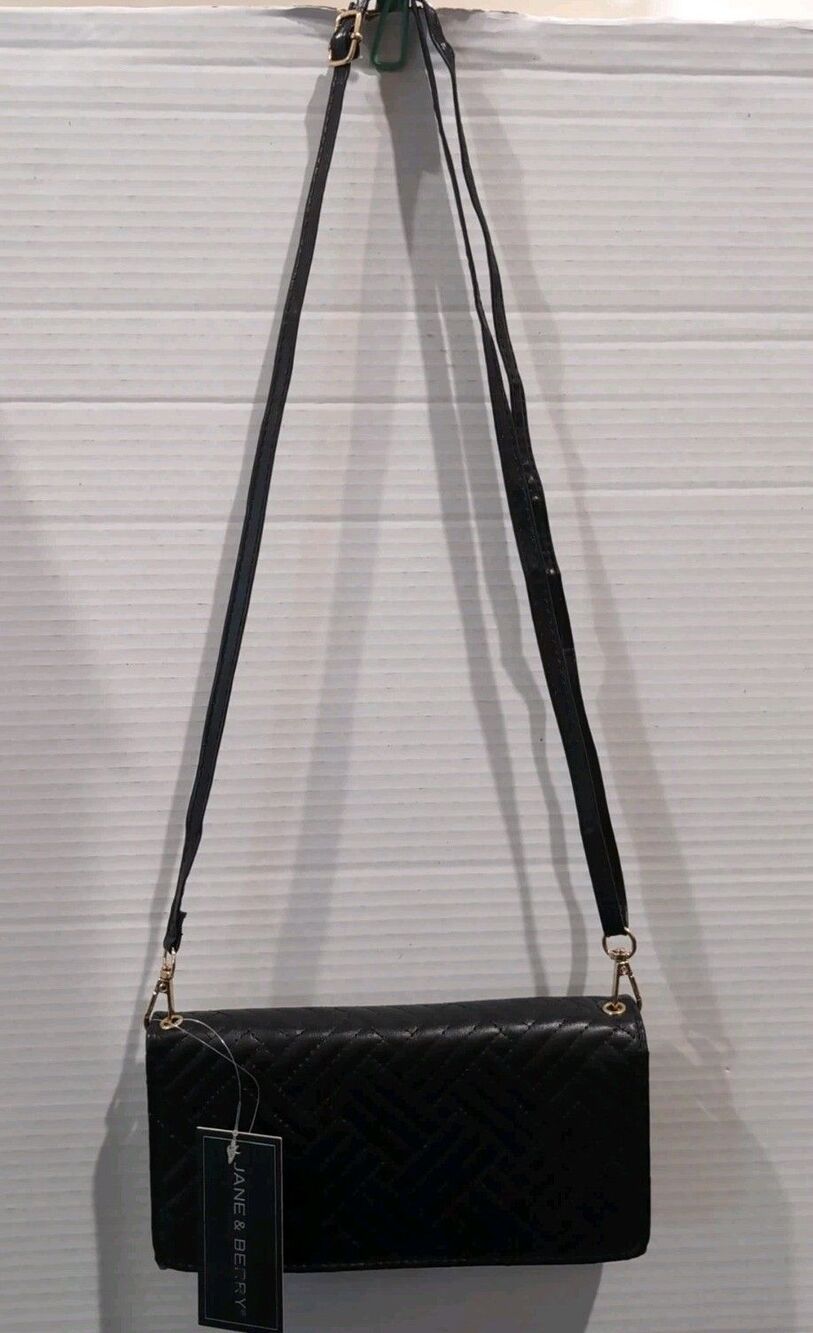 Jane & Berry crossbody/ wallet/purse faux leather long strap NWT
